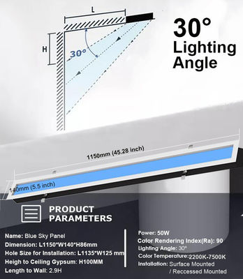 खरीदें AC 100-240V LED छत पैनल लाइट 40 वाट आउटपुट पावर के साथ प्राकृतिक प्रकाश और स्काई ब्लू का अनुकरण करता है ऑनलाइन निर्माण