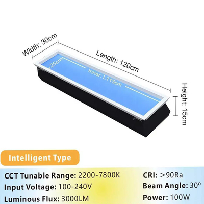 स्मार्ट वॉयस कंट्रोल समर्थित 100W एलईडी सिर्कडियन प्रोजेक्ट के लिए नकली स्काईलाइट
