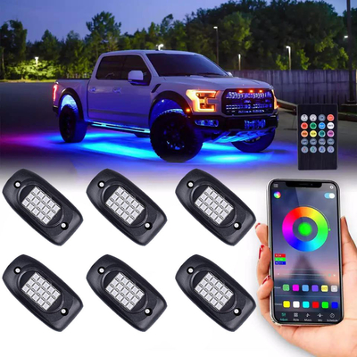 IP68 वाटरप्रूफ RGB मल्टीकलर रॉक लाइट्स वायरलेस ब्लूटूथ कंट्रोल
