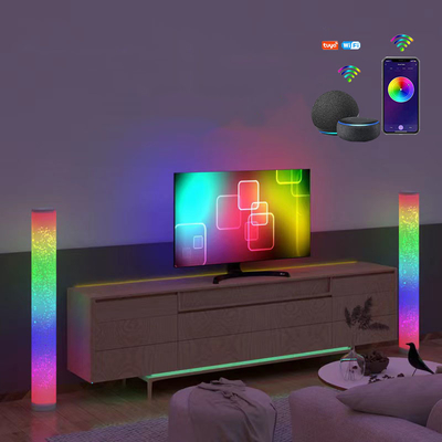 एल्यूमिनियम Dimmable आरजीबी कॉर्नर तल लैंप स्मार्ट ऐप नियंत्रण 16 मिलियन रंग