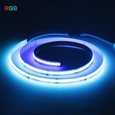 कमरे के लिए प्रैक्टिकल 3000K 5000K RGB COB LED स्ट्रिप 12V 24V चौड़ाई 10mm