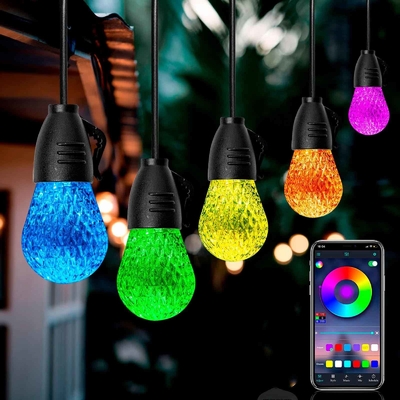 स्थिर DC12V RGB आउटडोर स्ट्रिंग लाइट्स APP नियंत्रण बहुउद्देशीय