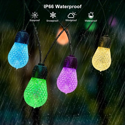 IP65 वाटरप्रूफ RGB स्ट्रिंग लाइट आउटडोर शटरप्रूफ 48FT Dimmable