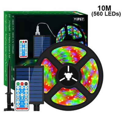 IP67 वाटरप्रूफ सोलर स्ट्रिप लाइट आउटडोर हीटप्रूफ लंबाई 10M 2835 SMD