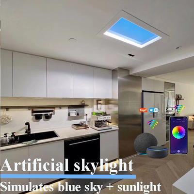 Dimmable Tuya स्मार्ट वाईफ़ाई एलईडी नकली अशुद्ध रोशनदान पैनल कृत्रिम सूरज की रोशनी सर्केडियन